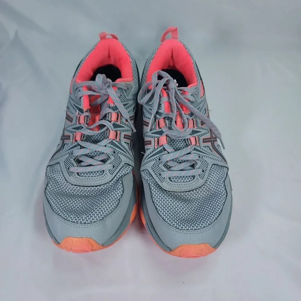 ASICS Gel-Venture 8 Womens Gray Coral Athletic Trail Running Sneakers